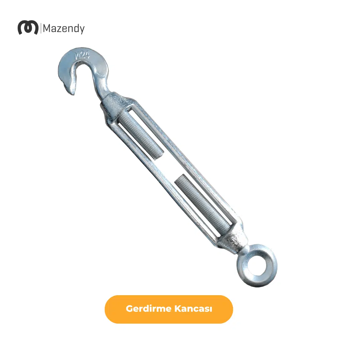 Galvanizli Gerdirme Kanca ve Tel Halat Gergi (1 Adet)