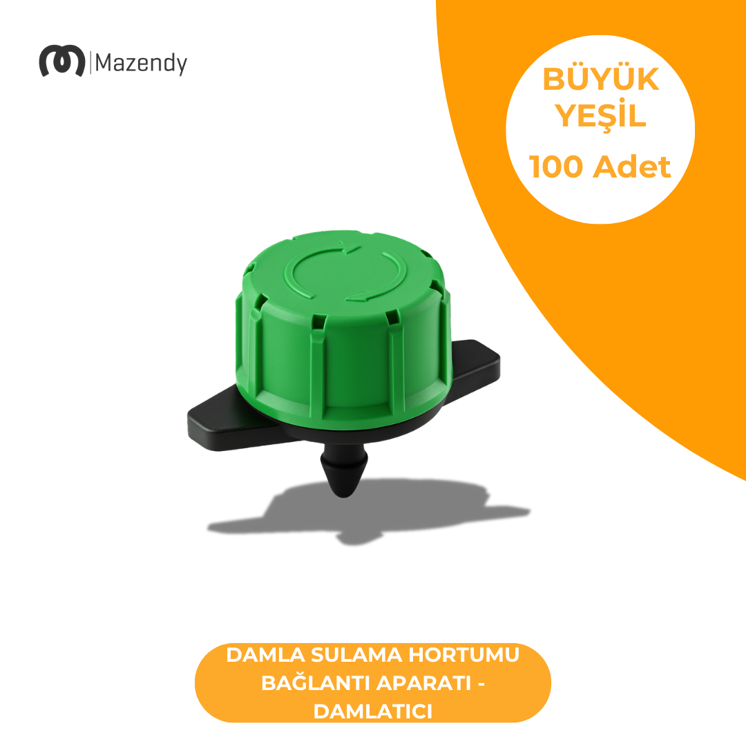 Damla Sulama Damlatıcı - Büyük Yeşil (100 Adet)