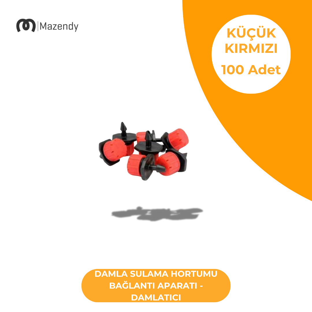 Damla Sulama Damlatıcı - Küçük Kırmızı (100 Adet)
