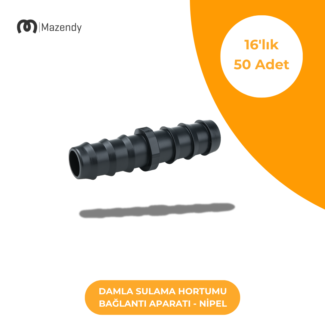 Damla Sulama Ekleme Nipeli 16'lık - Dayanıklı ve Kolay Montajlı Bağlantı Parçası (50 Adet)